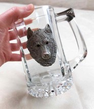 Large beer mug with Pewter wolf with Art Nouveau handle arthur court sty... - $40.79