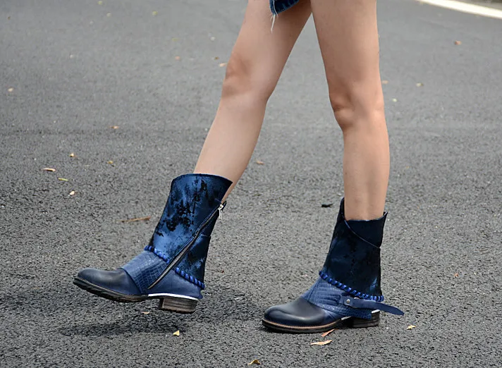 Choudory 2017  Style Western Flat boy Rain Boot Combat Ankle Boots Ridin... - £314.07 GBP