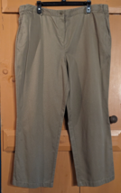 LL Bean Pants Womens Size 20 Petite Hidden Elastic Waist Classic Fit Khaki - £15.86 GBP