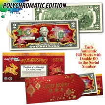 2023 Cny Lunar Chinese New Year Of Rabbit Polychromatic 8 Rabbits $2 Bill Red - £10.99 GBP