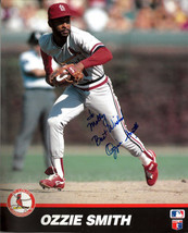 Ozzie Smith signed St. Louis Cardinals MLB 8x10 Photo To Molly- COA - $44.95