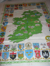 Linen Tea Towel Arms And Seals of Provinces Cities Boroughs And Towns in... - £8.57 GBP