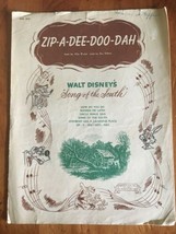 1946 vintage Walt Disney&#39;s Song of the South Zip-A-Dee-Doo-Dah sheet music - £19.89 GBP