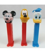 Vintage Lot of 3 Disney Pez Dispensers Mickey Mouse, Pluto, &amp; Donald Duck - £8.49 GBP