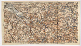 1914 Antique Map Of Dresden Pirna Elbe River Saxony / Decin Czech Republic - £14.99 GBP