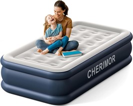 Twin Air Mattress With Built In Pump, 18 Inch High Thicken Sturdy, Office - £72.56 GBP