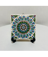 Beautiful Vintage Wall Art Ceramic Tile Hand Made by Niarchos Hellas 6&quot;x6&quot;. - £12.35 GBP