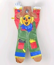 VTG Large Scarecrow House Flag Thanksgiving Fall Cut Out 3D 90s Nylon Halloween - £12.96 GBP