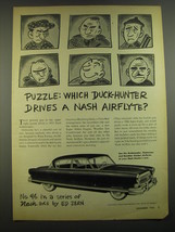 1952 Nash Ambassador Ad - art by Ed Zern - Puzzle: Which Duck-hunter - $18.49