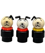 Vtg Fisher Price Little People Lot 3 Dog Figures Red Yellow Collars Miss... - $162.29 MXN