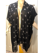 JESSICA MCCLINTOCK One Size Black with Iridescent Crystals Sheer Overlay... - $54.31 CAD