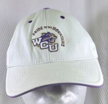 WCU Pride Of The Mountains White Baseball Hat Adjustable Strap Purple Em... - $9.50
