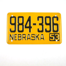 Vintage 1953 Wheaties Cereal Nebraska Metal Bicycle License Plate 984-396 - £7.98 GBP