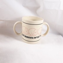 Vintage 1982 The Morning After Hangover Pink Elephant Coffee Mug Double Handle - £13.98 GBP