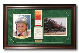 Mike Smith Triple Crown Framed Signed 8x10 Photo Justify COA PSA/DNA w/ Ticket - £318.57 GBP
