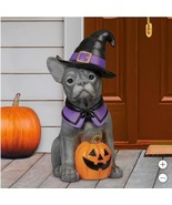 Halloween French Bulldog Greeter Witch Hat Hand-Painted Lifelike Texture... - $2,246.40 MXN