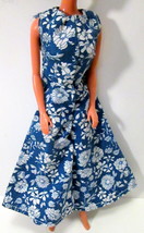 Vtg  Clone Barbie Doll Clothes Navy Blue &amp; White PALAZZO Pants Party Jumpsuit - £17.64 GBP