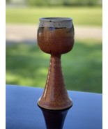 MCM Vintage Art Pottery Goblet Chalice or Candle Holder Hand Made &amp; Signed - $24.60 CAD