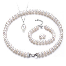  Jewelry Sets For Women Fine Jewelry 8-9mm Real Freshwater  Necklace Bracelet Ea - £25.66 GBP