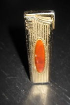 Vintage COLIBRI Gold Tone Amber Art Deco Ladies Gas Butane Torch Lighter - £12.57 GBP