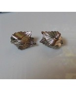 Vintage Signed Giovanni Textured Silver-tone Double Leaf Clip-on Earrings - €19,42 EUR