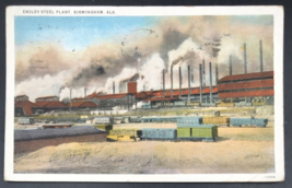 VTG 1930 Ensley Steel Plant Birmingham Alabama AL Postcard Faulkner Novelty - £7.46 GBP