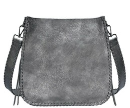 Pewter Gray Concealed Carry Crossbody Messenger Style Purse - £45.92 GBP