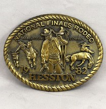 Vintage Belt Buckle 1982 Hesston NFR National Finals Rodeo Western All Around - £32.68 GBP