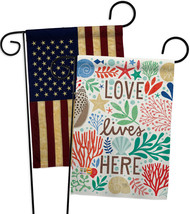 Love Lives Here - Impressions Decorative USA Vintage - Applique Garden Flags Pac - £24.61 GBP