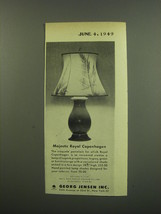 1949 Georg Jensen Royal Copenhagen Lamp Ad - Majestic Royal Copenhagen - $18.49