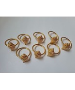 Gold Metal Conch Shell Napkin Rings Seashell Beach Coastal Nautical Set ... - $566.69 MXN