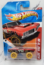 Hot Wheels 2011 Thrill Racers Desert 5/6 OLDS 442 W-30 Satin Red wTan OROH6&#39;s - £3.94 GBP