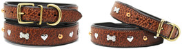 Soft Genuine Leather Padded Charm Dog Collar 60AA264 - $37.01 CAD