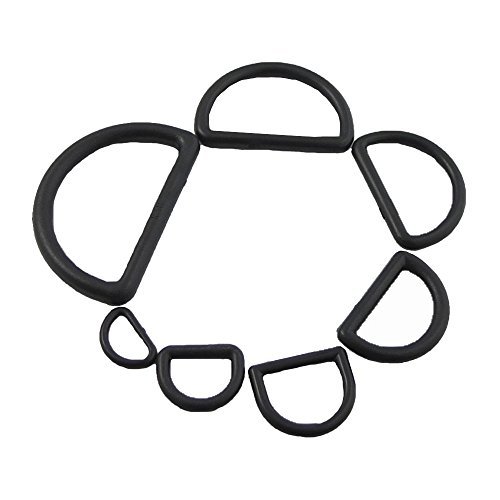 Bluemoona 25 PCS - Plastic D Dee Rings for Webbing Belt Buckles Bag 19mm