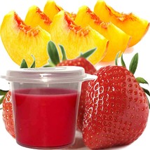 Strawberry Peaches Scented Soy Wax Candle Melts Shot Pots, Vegan, Hand Poured - £12.49 GBP+