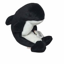 Ty Original Beanie Baby Waves the Orca Whale 12/8/1996 Black - $92.70 MXN