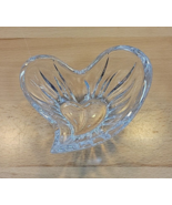 Crystal Wave Heart Shaped Candy Dish Tidbit Modern Abstract Beautiful Je... - £11.81 GBP