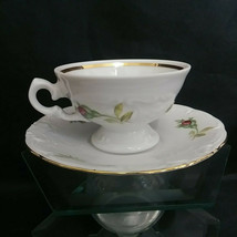 Wawel Rose Bouquet Espresso Mini Cup &amp; Saucer China Floral Made In Poland - £22.05 GBP