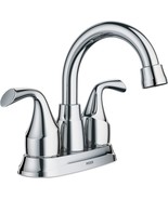 Moen Idora Chrome Two-Handle Centerset Bathroom Sink Faucet With Drain, ... - £49.28 GBP