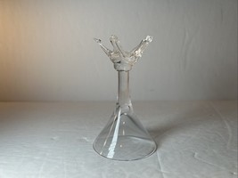 Small Vintage Dartington Lead Crystal Art Glass Ring Holder Tree - $19.99