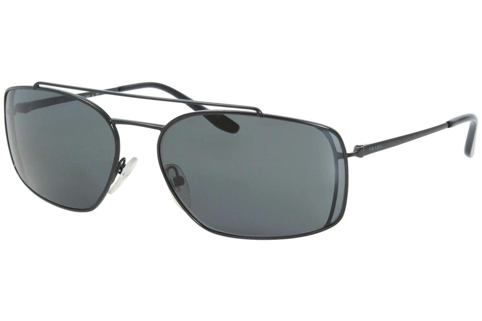 Prada catwalk spr64v sunglasses mens rectangular shades matte black grey 1bo 1a1 1 thumb200