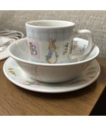 Wedgwood Peter Rabbit Beatrix Potter 3 Piece Children Dish Set Mug Bowl ... - £21.30 GBP