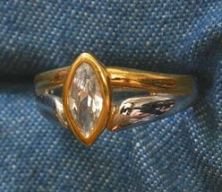 Elegant Vintage Crystal Rhinestone Sterling Silver Ring size 8 1/2 - £11.88 GBP