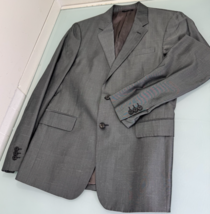 Prada Blazer Sports Coat Men&#39;s 48R 100% Silk Heather Gray Made In Italy ... - $148.47