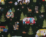 Cotton Lake House Camping Campers Forest Travel Fabric Print by the Yard... - $14.95