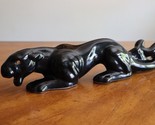 Vintage Black Panther Ceramic Figure Statue Stalking Pose 13.7&quot; MCM Yell... - $33.00