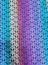 Fabric Traditions Love To All Fabric Rainbow Peace Sign 1/2 Yd x 42&quot; Pat... - $5.53