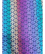 Fabric Traditions Love To All Fabric Rainbow Peace Sign 1/2 Yd x 42&quot; Pat... - £4.57 GBP