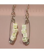 Lovely Green Safey Pin Earrings - $8.13 CAD