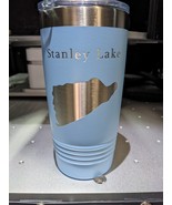 Stanley Lake Map Tumbler Travel Mug Insulated Laser Etched Coffee Cup Idaho 20oz - $19.99